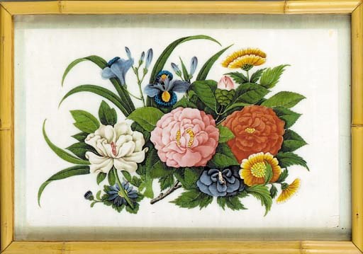 A set of twelve paintings on ricepaper
19th century