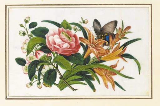 Ten paintings on ricepaper from a series
19th century
