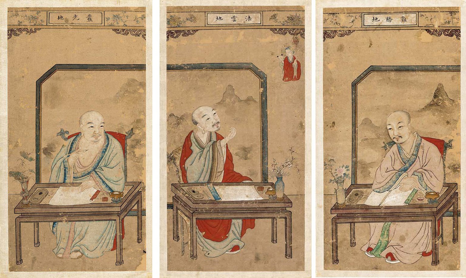 A set of six paintings on paper
18th/19th century