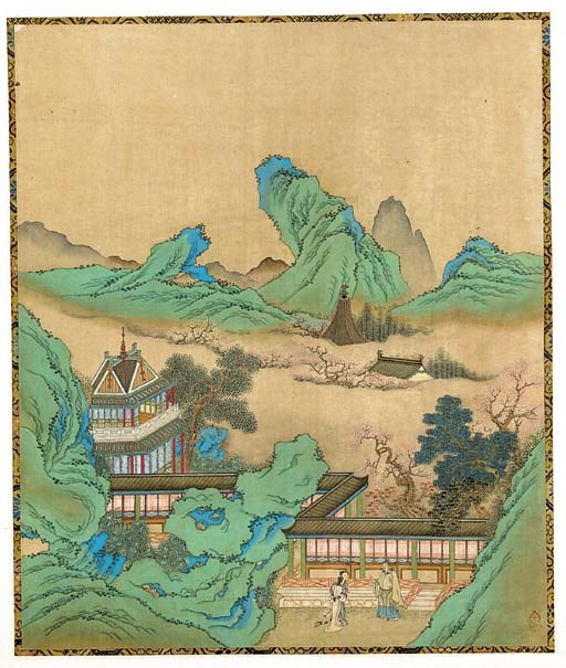 Five paintings from a series in ink and colour on silk
19th century