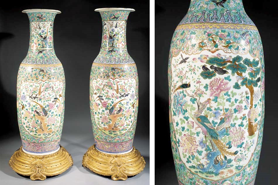 A massive pair of Cantonese baluster vases
19th century