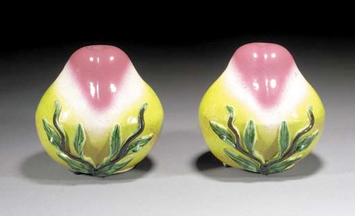 A pair of porcelain models of peaches
19th century