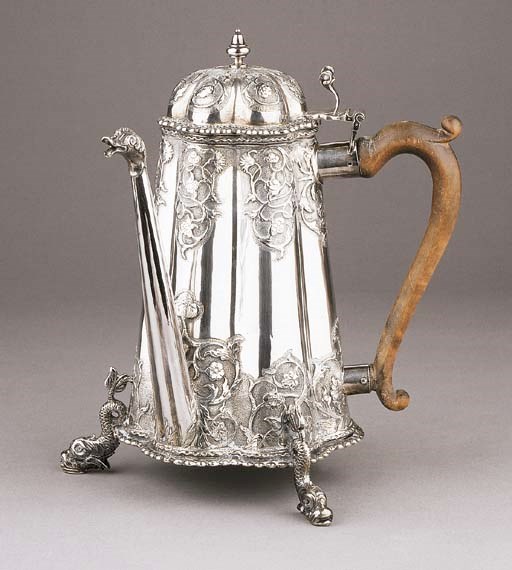 An early Dutch silver coffee pot