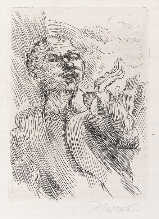 MEIDNER, Ludwig (1884-1966, artist) and Ernst WEISS (1882-1940). Die Feuerprobe. Berlin: Offizina Fabri, Poeschel and Trepte for Verlag Die Schmiede, 1923.
