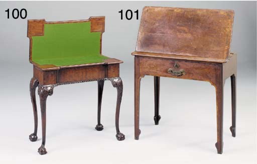 AN EARLY GEORGE III MAHOGANY CARD TABLE