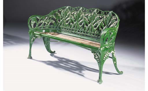 A Coalbrookdale 'Lily-of-the-Valley' cast iron seat, second half 19th century