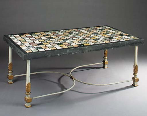 A specimen marble low table, 20th century