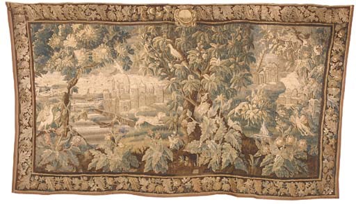 AN AUBUSSON VERDURE PARKLAND OR GAME PARK TAPESTRY, 17TH/18TH CENTURY