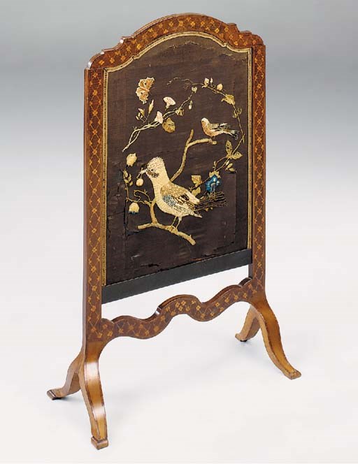 A DUTCH MARQUETRY CHEVAL SCREEN, LATE 18TH/EARLY 19TH CENTURY