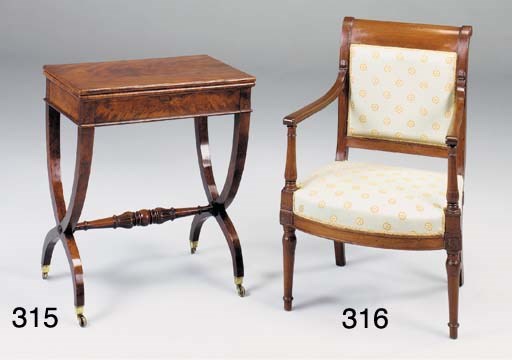 AN EMPIRE PERIOD MAHOGANY GAMES TABLE