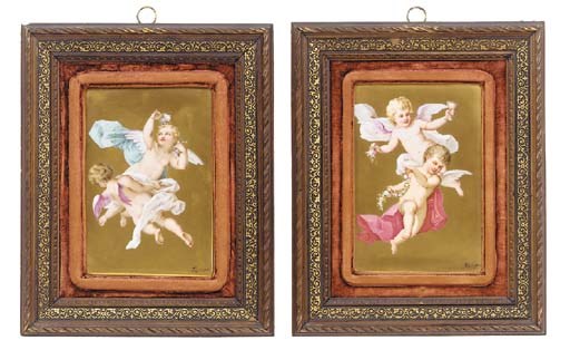 A pair of Viennese porcelain plaques, circa 1880