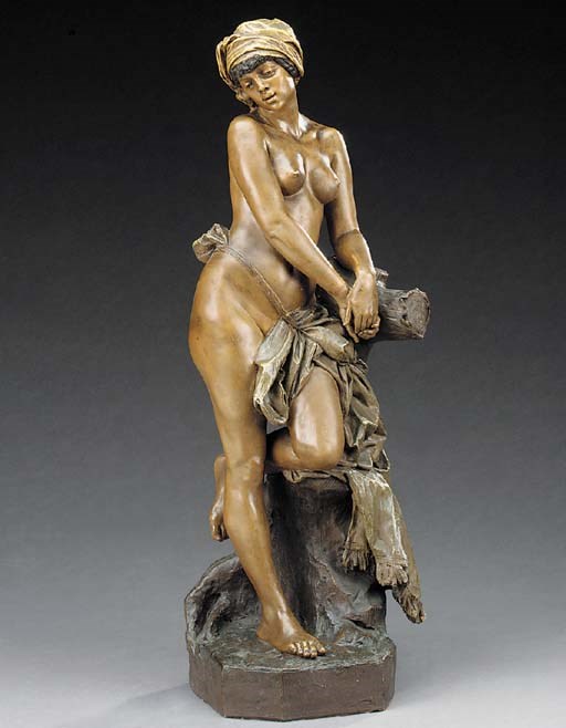 An Austrian polychrome terracotta figure of a North African girl, early 20th century