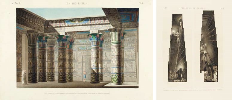 Description de l'Egypte; ou Recueil des Observations et des Recherches, qui ont été faites en Egypte pendant l'Expédition de l'Armée Française. Paris: l'Imprimerie Impériale, 1809-1813; l'Imprimerie Royale, 1817-[1830].