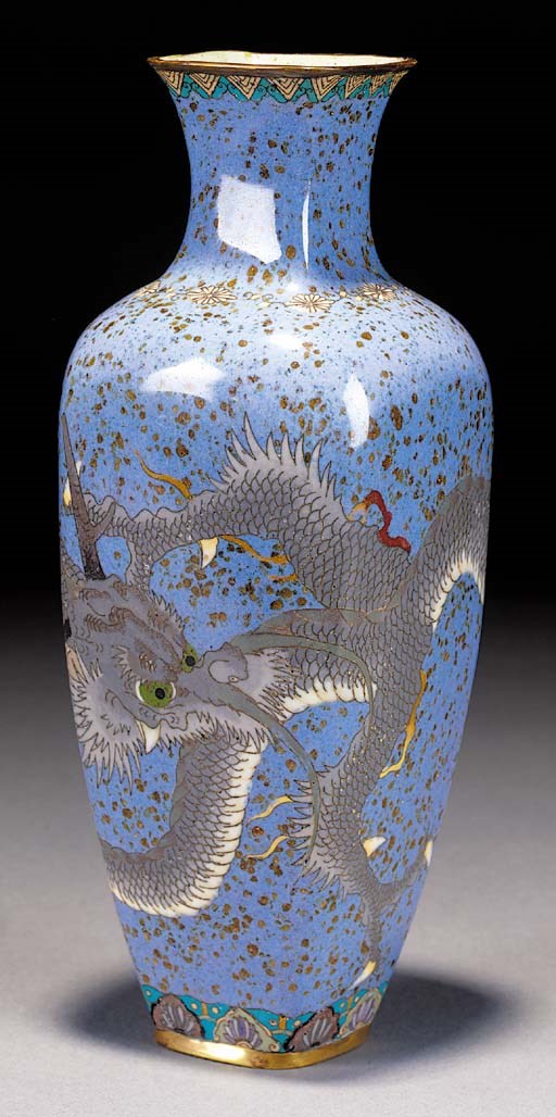 A tapering square cloisonne vase
Meiji Period