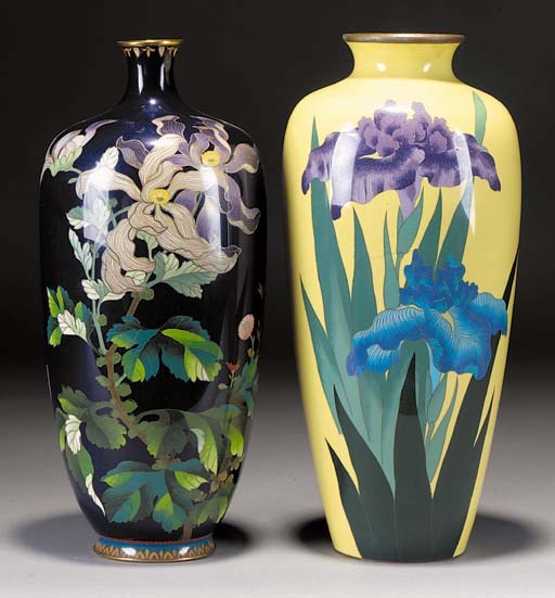 A tapering ovoid cloisonne vase
Meiji Period