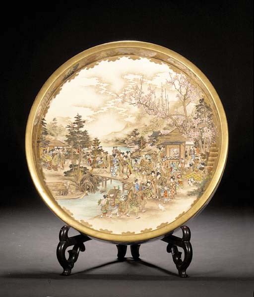 A large Satsuma circular dish
Meiji Period