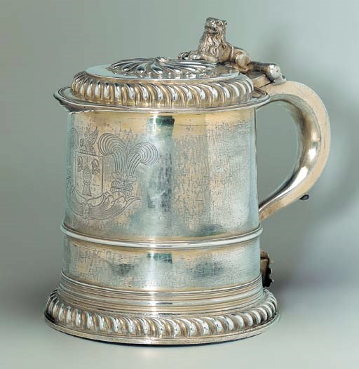 A William and Mary silver-gilt tankard