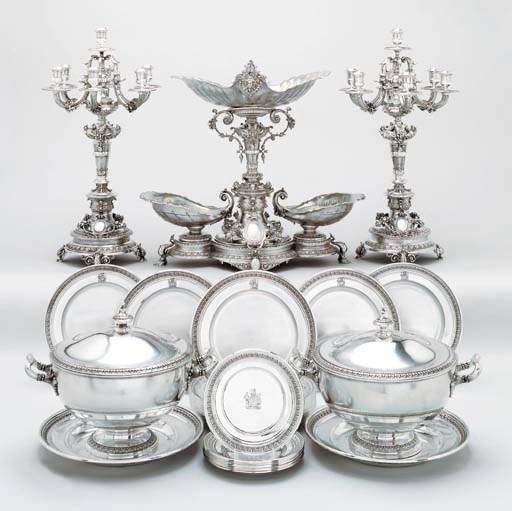 A German silver garniture