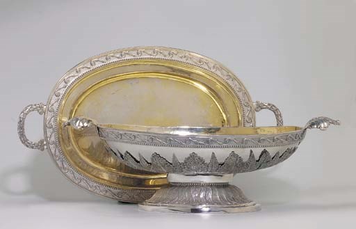 A Russian parcel-gilt centrepiece and stand