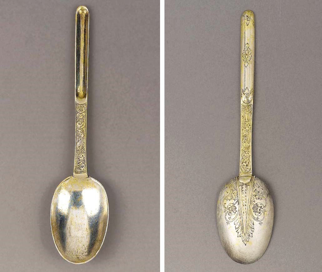 A WILLIAM AND MARY SILVER-GILT MARROW SPOON