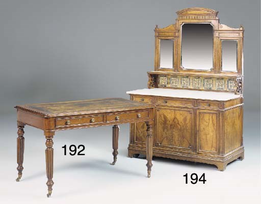 An early Victorian mahogany writing table
