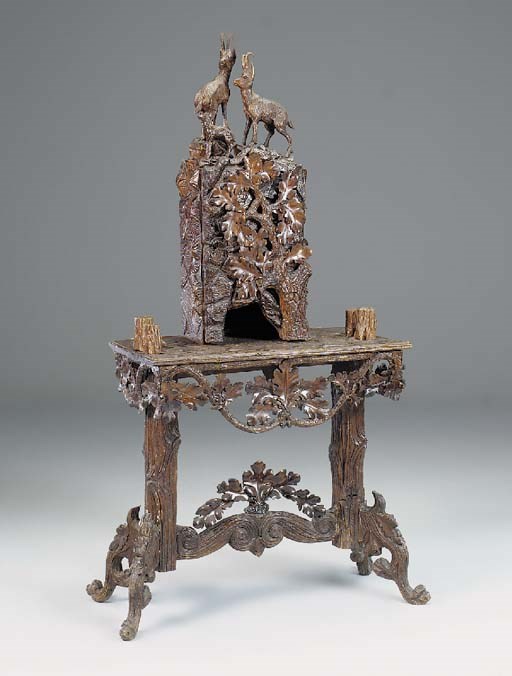 A BLACK FOREST SIDE TABLE, LATE 19TH CENTURY