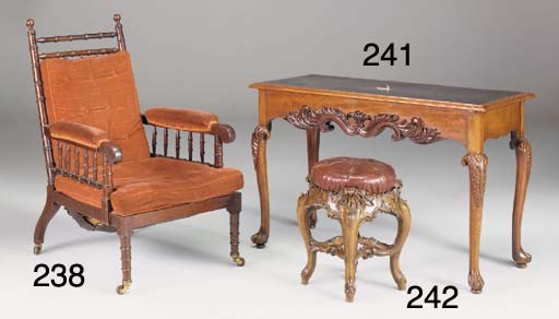 A WALNUT STOOL, 19TH CENTURY