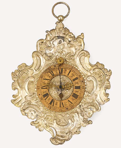 A German silvered brass Telleruhr, 18th century