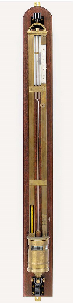 A Victorian Newman-type brass movable scale station barometer, mid 19th century