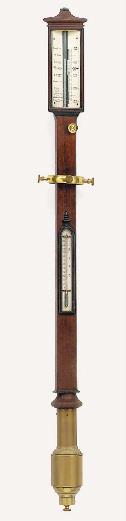 A Victorian mahogany marine stick barometer, mid 19th century