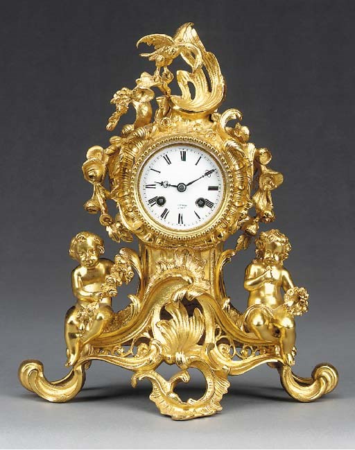 A French gilt-bronze striking mantel clock, third quarter 19th century