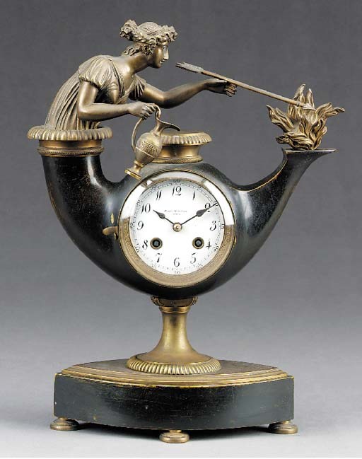 A French bronze striking mantel clock, late 19th century