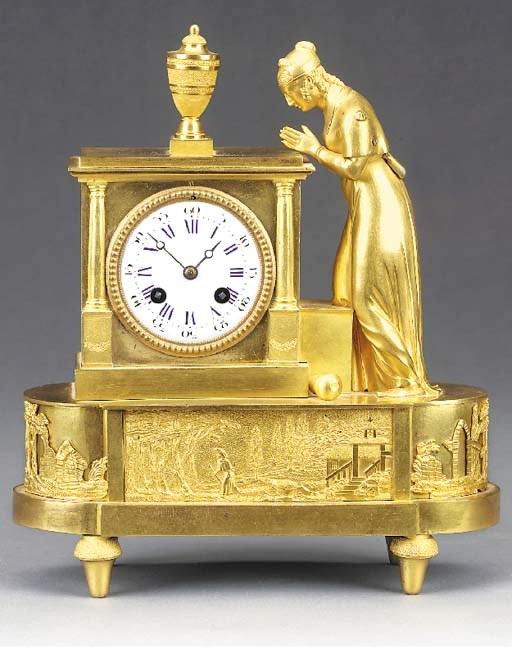 A French ormolu striking mantel clock, second quarter 19th century