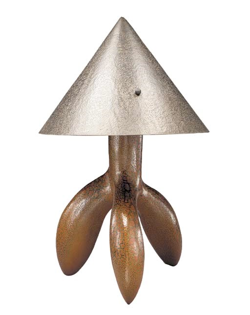 'JELUTONG', AN ENAMELED FIBERGLASS TABLE LAMP