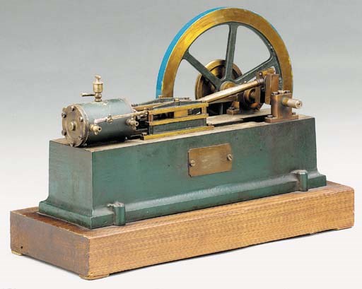 A late 19th-Century single cylinder horizontal mill engine,