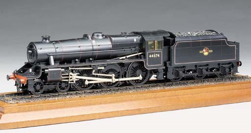 An extremely fine exhibition standard 7mm finescale two rail electric model of the BR (ex LMS) Class 5 4-6-0 locomotive and tender No. 44874,
