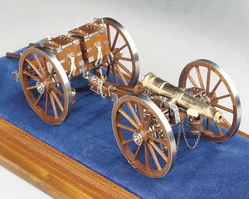 A finely detailed and well presented scale model 6pdr Smooth Bore Field Gun and Limber,