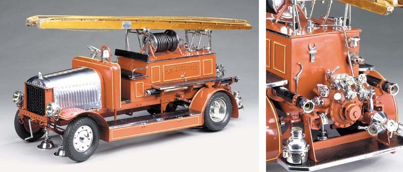 An unusual 1/8th scale display model of the Petone Fire Board Leyland Fire Appliance no.2,