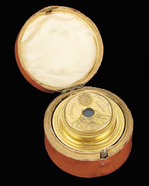 An early 19th-Century English gilt-brass 2-inch seven-draw monocular,