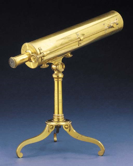 A fine late 18th-Century lacquered-brass reflecting telescope,