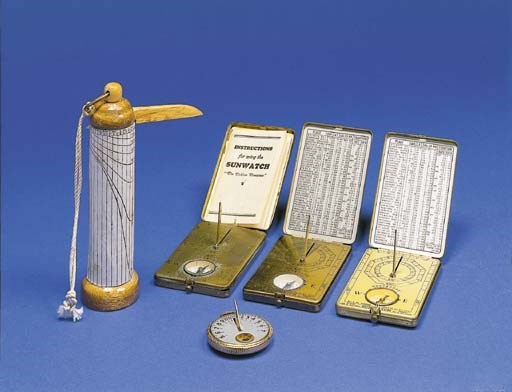 Three early 20th-Century brass-cased American "Sunwatches",