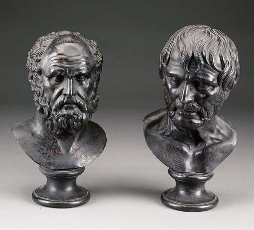 TESTA IN BRONZO DELLO 'PSEUDO SENECA', SECOLO XIX,