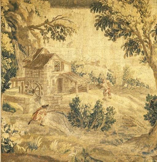 ARAZZO AUBUSSON TESSUTO IN POLICROMIA, METÀ SECOLO XVIII,