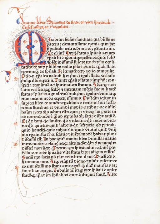 RODERICUS ZAMORENSIS (1404-1470). Speculum vitae humanae. Augsburg: Günther Zainer, 11th January 1471.