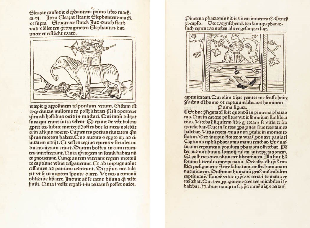 Speculum humanae salvationis (Latin and German) -- Speculum S. Mariae Virginis (Latin and German). With a metrical summary by Frater Johannes of the Monastery of SS. Ulrich and Afra. [Augsburg: Günther Zainer, not after 1473].
