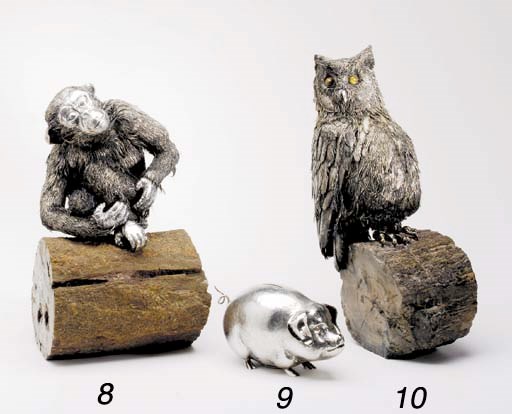 AN ITALIAN SILVER OWL