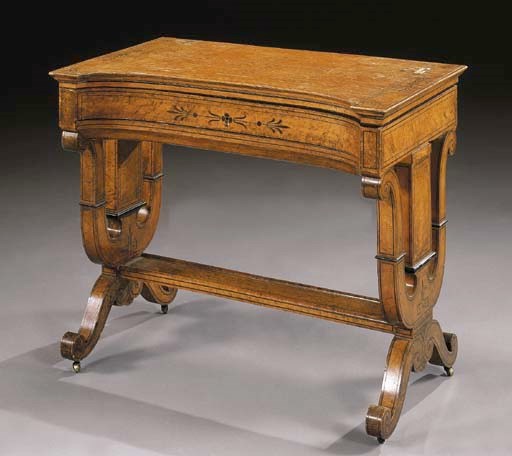 A CONTINENTAL NEOCLASSIC STYLE BIRD'S-EYE MAPLE DRESSING-TABLE