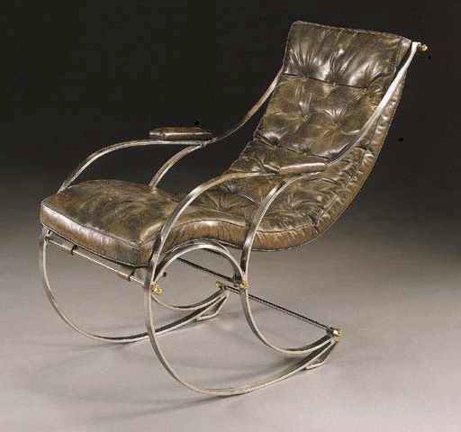 A MID-VICTORIAN STEEL ROCKER