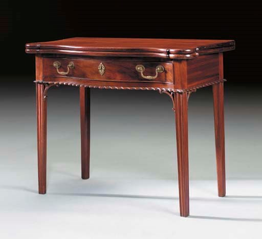 A CHIPPENDALE MAHOGANY CARD TABLE