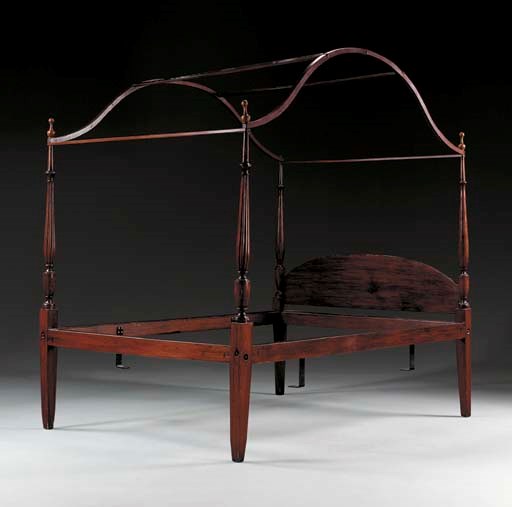 A FEDERAL MAHOGANY TESTER BEDSTEAD